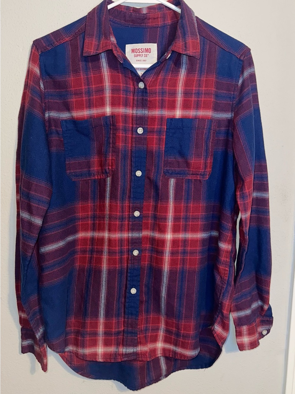 Mossimo Supply Co. Red and Blue Plaid Shirt